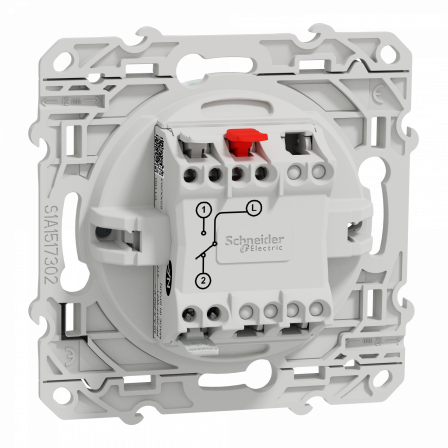 Odace - inter lumineux - blanc Recyclé 10A à vis LED orange 1,5mA local/temoin