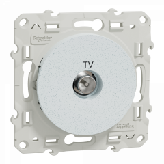 Odace - prise TV simple - blanche Recyclé