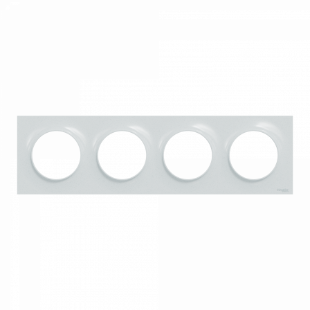 Odace Styl -  plaque 4 postes horizontaux ou verticaux 71mm blanc recyclé