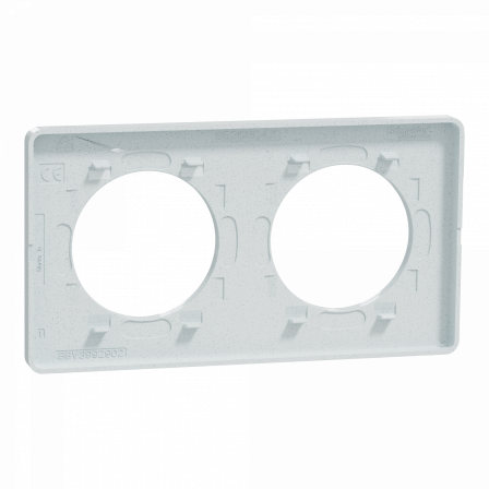 Odace Touch -  plaque 2 postes horizontaux ou verticaux 71mm blanc recyclé