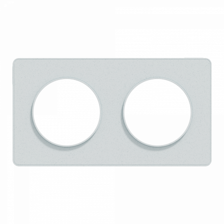 Odace Touch -  plaque 2 postes horizontaux ou verticaux 71mm blanc recyclé