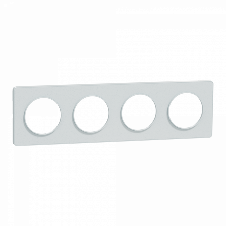 Odace Touch -  plaque 4 postes horizontaux ou verticaux 71mm blanc recyclé