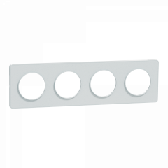 Odace Touch -  plaque 4 postes horizontaux ou verticaux 71mm blanc recyclé