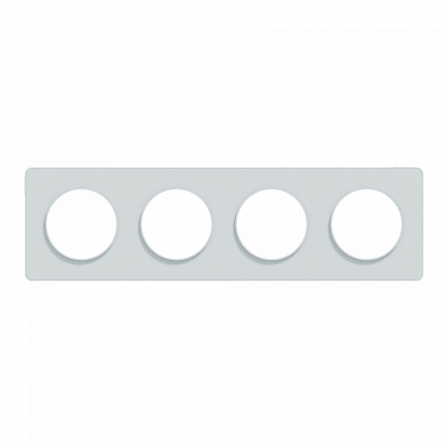 Odace Touch -  plaque 4 postes horizontaux ou verticaux 71mm blanc recyclé