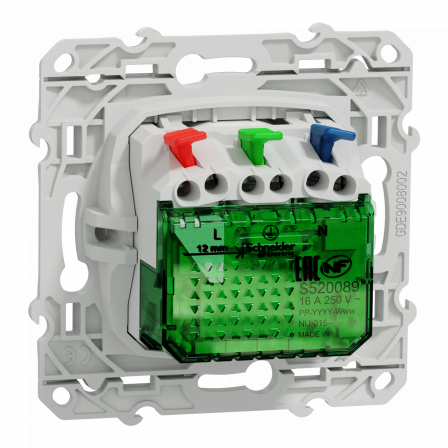 Odace - prise affleurante + USB C 10.5W - blanc