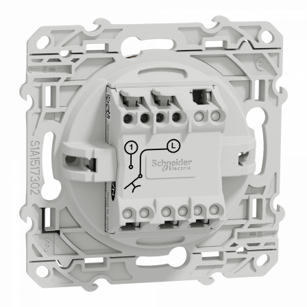 Odace - poussoir avec porte-étiquette - blanc