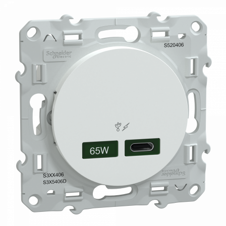 Odace - chargeur USB C 65W - forte puissance pour charge app. mobiles - blanc