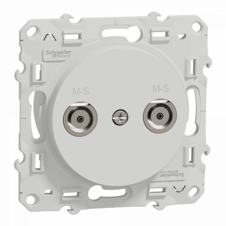 Odace - prise multiservice - blanc - griffes montées