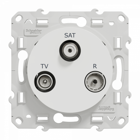 Odace - prise TV/FM/SAT - blanc - 2 entrées TV/FM et SAT