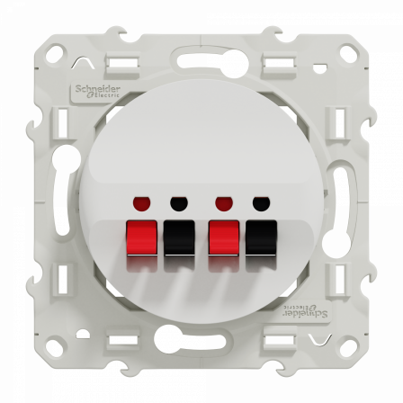 Odace - prise haut-parleurs - blanc - 2 sorties