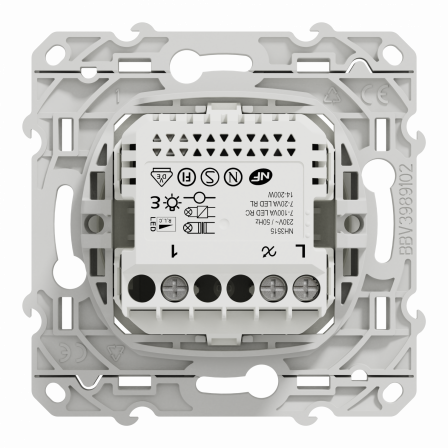 Wiser Odace - variateur poussoir - 2 fils - zigbee - blanc