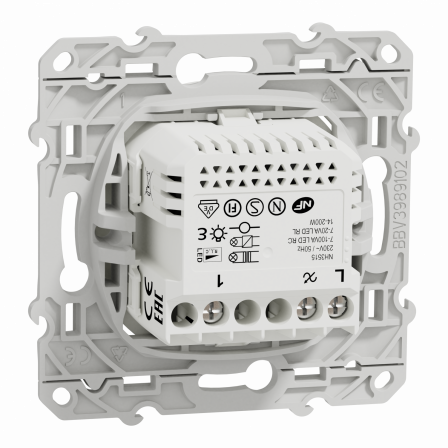 Wiser Odace - variateur poussoir - 2 fils - zigbee - blanc