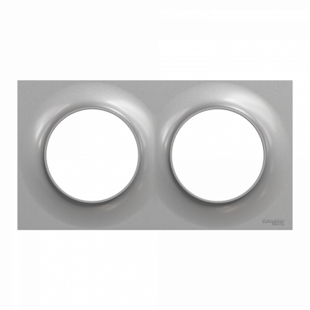 Odace Styl -  plaque 2 postes horizontaux ou verticaux entraxe 71mm aluminium