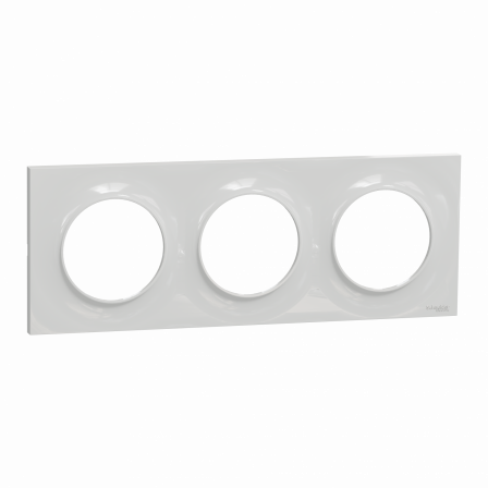 Odace Styl - plaque 3 postes horizontaux ou verticaux entraxe 71mm gris pierre