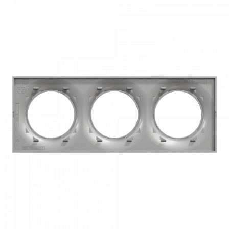 Odace Styl -  plaque 3 postes horizontaux ou verticaux entraxe 71mm aluminium