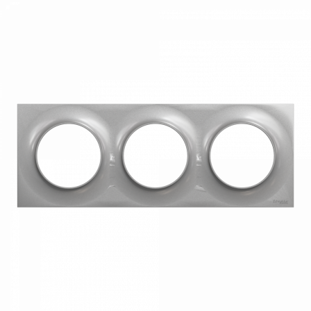 Odace Styl -  plaque 3 postes horizontaux ou verticaux entraxe 71mm aluminium