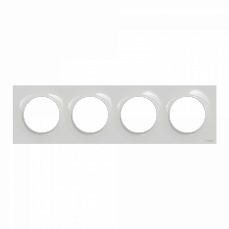 Odace Styl - plaque 4 postes horizontaux ou verticaux entraxe 71mm gris pierre