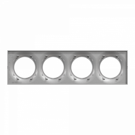 Odace Styl -  plaque 4 postes horizontaux ou verticaux entraxe 71mm aluminium