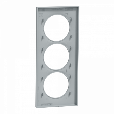 Odace Styl -  plaque 3 postes verticaux entraxe 57mm sable