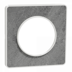 Odace Touch - plaque 1 poste pierre galet avec liseré blanc