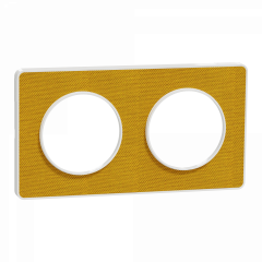 Odace Touch - plaque 2 postes horiz/ver 71mm Kvadrat ocre avec liseré blanc