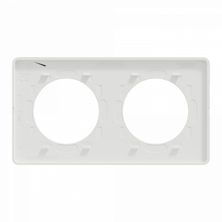 Odace Touch - plaque 2 postes horiz/vert 71mm bronze brossé avec liseré blanc