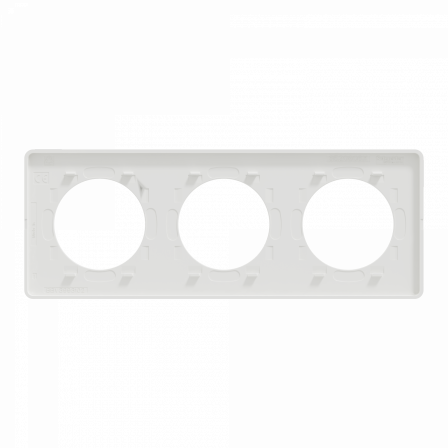 Odace Touch - plaque 3 postes horiz/vert 71mm bronze brossé avec liseré blanc