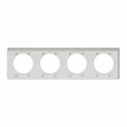 Odace Touch - plaque 4 postes horiz/vert 71mm bois nordique avec liseré blanc