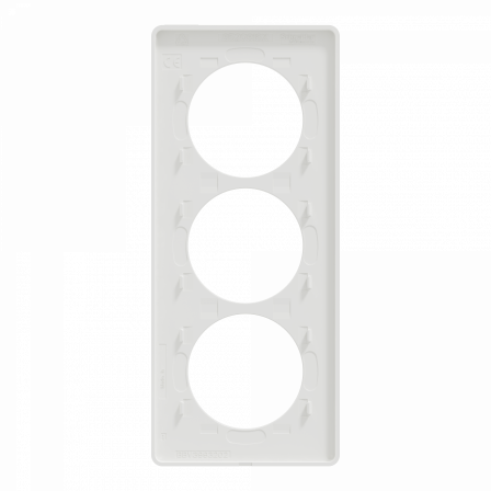 Odace Touch - plaque 3 postes verticaux 57mm bronze brossé avec liseré blanc