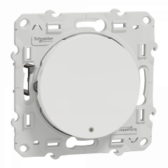 Odace - poussoir lumineux - blanc - 10A - à griffes - voyant LED bleu 0,15mA