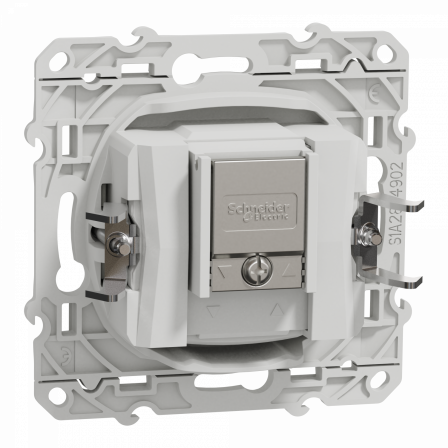 Odace - prise TV/FM/SAT - blanc - 1 entrée - griffes montées