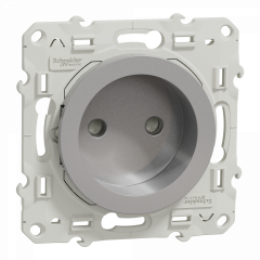 Odace - prise de courant 2P - aluminium - connexion à vis