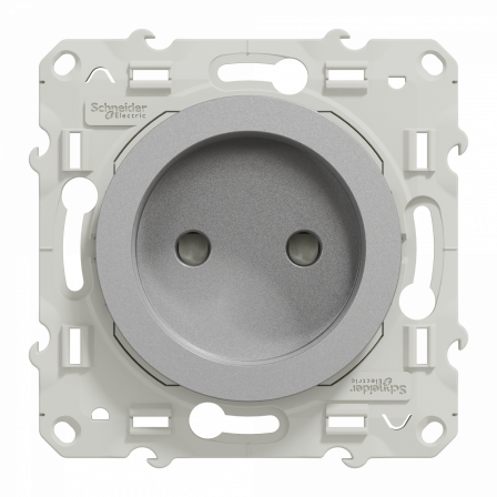 Odace - prise de courant 2P - aluminium - connexion à vis