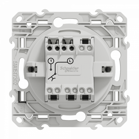 Odace - poussoir avec symbole carillon - alu - 10AX - NO - fixation par vis