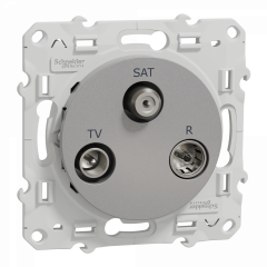 Odace - prise TV/FM/SAT - aluminium - 1 entrée