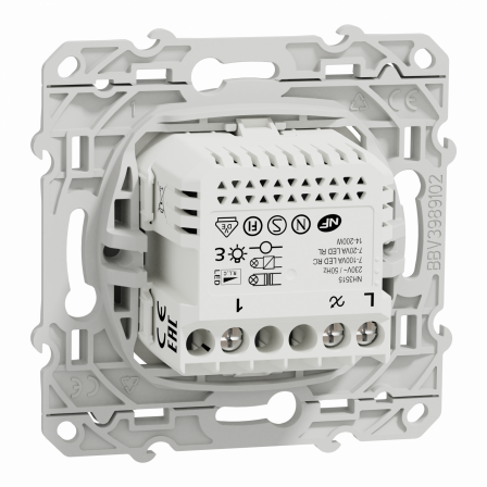 Wiser Odace - variateur poussoir - 2 fils - zigbee - alu