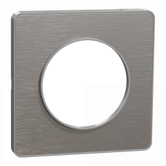 Odace Touch - plaque 1 poste aluminium brossé avec liseré aluminium