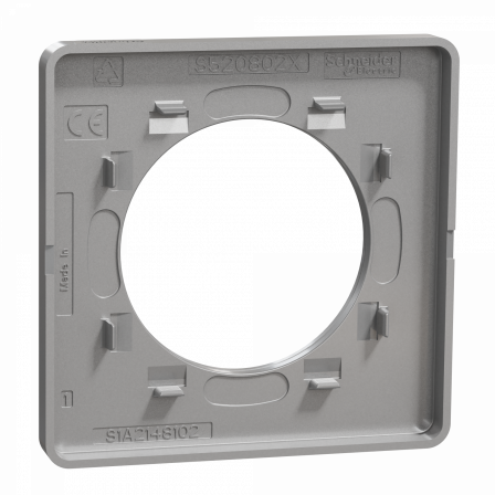 Odace Touch - plaque 1 poste aluminium brossé avec liseré aluminium