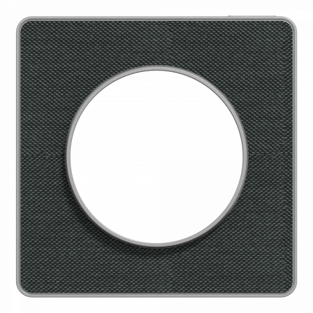 Odace Touch  - plaque 1 poste Kvadrat ombre avec liseré aluminium