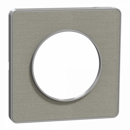 Odace Touch  - plaque 1 poste Kvadrat perle avec liseré aluminium