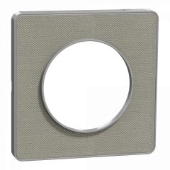 Odace Touch  - plaque 1 poste Kvadrat perle avec liseré aluminium