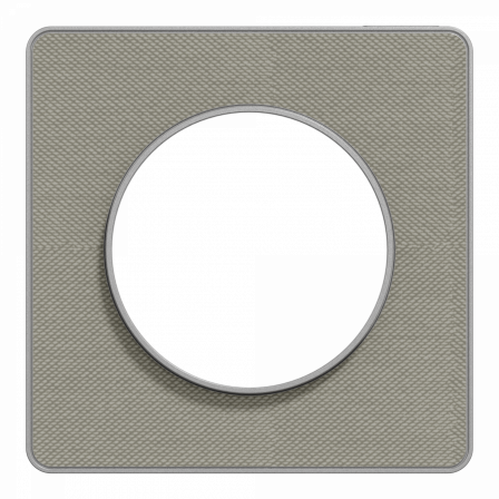 Odace Touch  - plaque 1 poste Kvadrat perle avec liseré aluminium