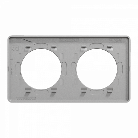 Odace Touch -  plaque 2 postes horizontaux ou verticaux 71mm aluminium