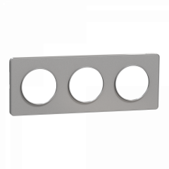 Odace Touch -  plaque 3 postes horizontaux ou verticaux entraxe 71mm aluminium