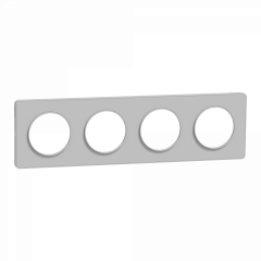 Odace Touch -  plaque 4 postes horizontaux ou verticaux entraxe 71mm aluminium