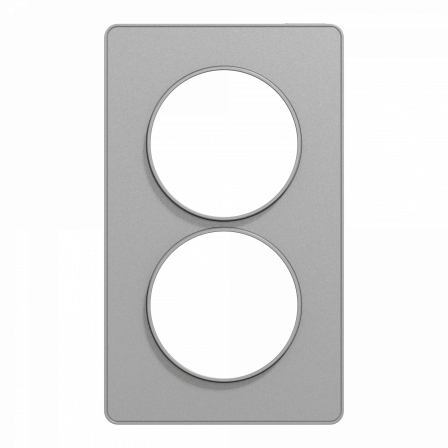 Odace Touch -  plaque 2 postes verticaux entraxe 57mm aluminium