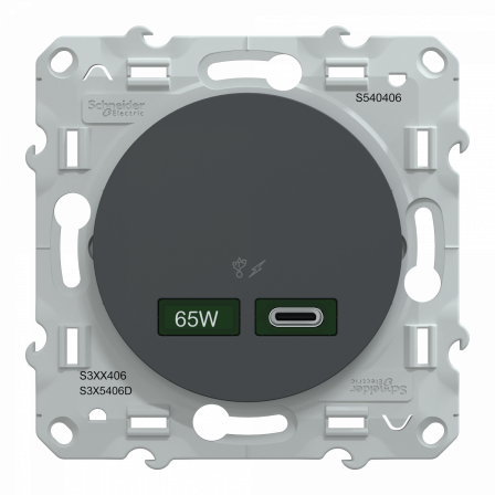 Odace - chargeur USB C 65W - forte puissance pour charge app. mobiles - anth