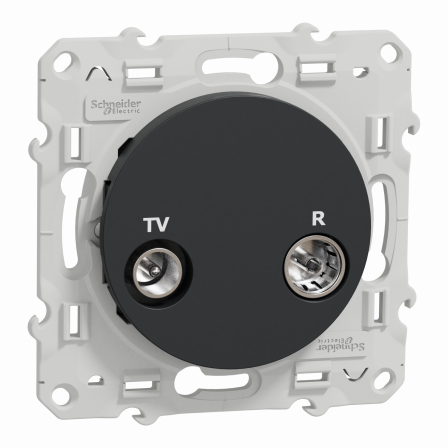 Odace - prise TV/FM - anthracite - individuelle