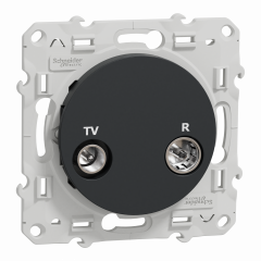 Odace - prise TV/FM - anthracite - individuelle
