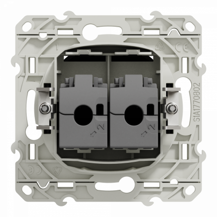 Odace - prise double RJ45 cat.6 STP - grade 2TV min à grade 3TV - anthracite